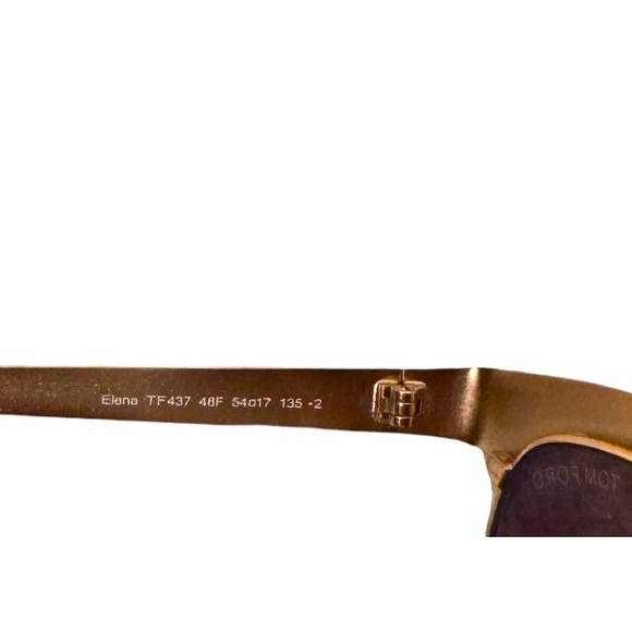 EUC Tom Ford Elena Sunglasses TF437 48F Brown & Rose Gold Brown Lens - Picture 7 of 10